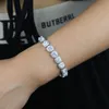 Lien, chaîne cubaine Zircons cubiques 1 rangée Tennis hommes rappeur bracelets unisexe précieux bijoux de rue Hip Hop or Cz brillant bracelet