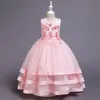 2021 Letni Druhna Dziewczyna Sukienka Eleganckie Dzieci Sukienki Dla Dziewczyn Dzieci Ubrania Ślubna Księżniczka Koronkowa Kwiatowa Dress 10 12 lat