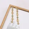 Famous 18K Gold Plated Luxury Brand Designers Double Letters Stud Dangle Hoop Geometric Women Long Tassel Crystal Rhinestone Pearl Earring Wedding Party Jewerlry