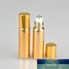 5 ml glas tom makeup kosmetisk essentiell olja ögonkrämrulle på parfymflaskor rullboll behållare guld / silver / svart bärbar1