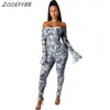 ZKYZWXSexy Mesh Dollar Geld Rompertjes Womens Jumpsuit Mode Overalls Fall Kleding Een Stuk Outfit Off Shoulder Jumpsuits 201007