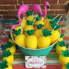 Hawaje Party Luau Decoration Ananas Kokosowy Picia Flamingo Aloha Banner Summer Wedding Hawajski Tropical Party Decor 211122