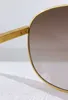 Lunettes de soleil Attitude Gold Frame Brown Gradient Vintage Men 0339 Pilote UV Protection with Box Marque de lunettes de soleil pour hommes