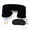 Wholesale Car Soft Pillow 3 in 1 Travel Set Inflatable U-Shaped Neck Pillow Air Cushion + Sleeping Eye Mask Eyeshade + Earplugs XDH0660