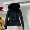 Chaquetas de plumas de alta calidad para mujer, 3 colores, cuello de piel grande, abrigos de esquí negros, ropa de moda de invierno para mujer 211130