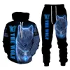 Zwierząt 3D Drukowane męskie Bluza Bluzy Ustaw męska Tiger Dres / Pullover / Kurtka / Spodnie 2 PC Zestaw Sportswear Casual Male Garnitur G1217