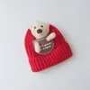 Cappello invernale per bambini Cappellino per berretti lavorati a maglia con orso carino Cappellino per berretti per bambini in cartone animato Autunno Accessori per ragazza ragazzo 3-24M