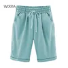 Wixra Dames Lace-up Shorts Zakken Hoge Taille Solid Casual Streetwear Summer Dames Plus Size 210719