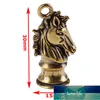 Pendentif cheval d'échecs fait à la main en laiton pour porte-clés, en cuivre, tête de cheval du zodiaque chinois, pendentifs, clé de voiture suspendue, bijoux pour hommes, prix d'usine, conception experte, qualité