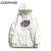 Gonthwid hoodies streetwear hip hop galaxy universum utskrift hooded sweatshirts hajuku mens casual fleece pullover toppar coats 210720