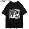 Vintage Summer T-shirts Anime Attack on Titan Mikasa Ackerman Armin Arlert Funny Print Hip Hop Casual Short Sleeve Unisex Tshirt Y220208