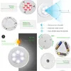 6LED Sensor Night Light Infrared Motion Bulbs Auto On and Off Placard Batterie Alimentation Pour La Maison Applique Murale Cabinet Escalier Décoration Éclairage Nuits Lampes