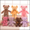 Nadziewane Pluszowe Zwierząt Zabawki Prezenty Little Bear Cartoon Dolls Kawaii Zwierząt Lalki Dzieci Zabawki Boże Narodzenie 35 CM 10 Kolory Z5650 Drop Dostawa 2021 W