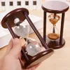 DIY Vintage Hourglass Crafts Antique Styl Sand Clock Calmulation Szczotnik Make Herbata Ozdoby Ozdoby Wood Saat Timer 7x7x12cm 210811