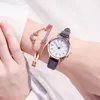Armbanduhren Exquisite Damenuhren Luxusmode Damen Einfache Zahlenskala Frau Quarz Lederuhr Reloj Femenino