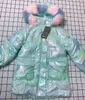 3-14 year old girl Jacket Winter Girl Bright Stitching Wear-resistant Windproof and Rainproof Thick Warm Down Padded Coat 211203