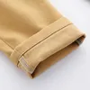 Spring Autumn Casual 2 3 4 6 8 10 Years Children Handsome Solid Color Pocket Khaki Cotton Long Pants For Kids Baby Boys 210529