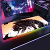 EVA Gamer LED Computador Mousepad Anime Evangelion RGB Gaming Grande Mouse Pad com Retroiluminado Levado Mouse Pad Teclado Mouse Pad Presente