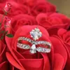 Fashion Chic Princess Crown Crystal Zircon Diamonds Rings for Women White Gold Silver Color Bague Jewelry Bijoux Wedding Gifts