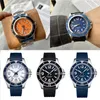 Montres-bracelets de haute qualité Superocean Man Céramique Bezel Noir Bleu Caoutchouc Acier inoxydable Mouvement mécanique automatique Watch218s