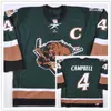 2006-07 #4 Ed Campbell Utah Grizzlies Game HEREN Hockey Jersey Borduursel Gestikt Pas elk nummer en naam aan