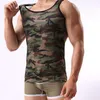 Herrtankstoppar sommar ärmlös blus kamouflage väst sportkläder topp fitness undertröja män sport ropa hombre322f