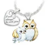 Designer ketting luxe sieraden schattige dier hanger uil moeder en kind belettering liefde ketting voor vrouwen Baddie