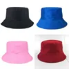 성인 패브릭 광고 모자 레이디 솔리드 컬러 평면 지붕 양동이 모자 패션 썬 샤드 어부 모자 4DK J2