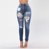 2022 Designer Womens Sexy Jeans Hoge Taille Heup Lift Hoge Elastische Denim Broek strakke kleine voet geperforeerde broek