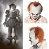 Läskig halloween pennywise mask kostym stephen king det 2 clown mäns cosplay prop barn leksak trick eller behandla gåva