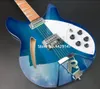 Awans! 330 360 12 Struny Blue Semi Hollow Ciała Gitara Elektryczna Glocha Lakier Rosewood Fingerboard, Vintage Tuners, Dual Input Gacks