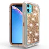 Vloeibare glitter DIAKSAND Shockproof Defender Telefoon Gevallen voor iPhone 13 Mini 12 PRO MAX 11 XR XS Achterklep