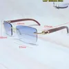 2022 Factory Wholesale New Luxury Square Wood Rimless Men Designer Buffalo Horn Sunglasses Women Gafas De Sol