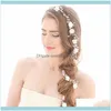 Saç mücevher klipsleri barrettes 1.1 metre düğün kafası bant çiçek inci beyaz gelin moda takı kadınlar için örgüler süsleri