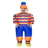 Costume da bambola mascotte Adulto Halloween Stripe Clown Costume gonfiabile Vestito da pagliaccio Costume da travestimento Vestito da festa divertente magico