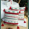 枕カバーメリークリスマス装飾カウチ枕カバーコットルスクエアクッション枕カバータッセルソファソファベッド201009