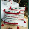 Pillow Covers Merry Christmas Decorative Couch Pillow Cases Cotton Square Cushion Pillow Covers with Tassel for Sofa Couch Bed 201009