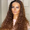 1B/30 Lace Front Human Hair Wigss Ombre Brown Curly 360Lace Frontal Wigs Peruvian 5x5Lace Closure Wig For Women Pre Plucked bleached knots full lacewigs