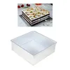 Modelo de liga de alumínio quadrado de 1pc Padrão de molde de bolo de fundo removível Bakeware Baking Baking Die Decorating Tools Y200618 Y200709