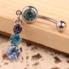 Annan magknapp ring Crystal Dangle Gourd Barbell Body Navel Bars Piercing Jewelry IK88