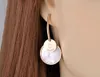 Stud Bobotuu Titanium rostfritt stål dubbel runda skivörhängen för kvinnor flickor trendiga skal akryl smycken be19249
