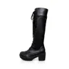 Botas Altas Mujer coxa alto sobre as botas de joelho sapatos pretos brancos Zapatos Blancos Bottes noires femme cuissardes hautes negra h1009