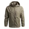 Men Outdoor Soft Shell Army Green Jacket Casual Loose Windproof Waterproof Sports Autumn Winter Plus Size 211217