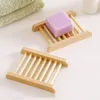 100PCS Bar Products Natural Bamboo Trays Whole Wooden Soap Dish Wood Tray Holder Rack Plate Box Container for Bath Shower Bath3037230
