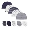 Unisex baby hattar + handskar bomull baby tillbehör födda monterade baby pojkar tjejer sätter söta huvudbonus nightcap sova 211023
