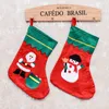 Рождественские чулки красные нетканые носки Santa Claus подарочные носки сумка кулон рождественские украшения деревья висит чулок BH4982 Tyj