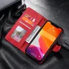 Cas de téléphone de portefeuille pour iPhone 15 14 13 12 11 Pro Max XR XS X 7 8 Plus Rivets Couture PU Le cuir Flip Kickstand Cover Cover With Multi Carte Slots