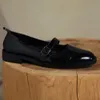 Bayan Hakiki Deri Metal Toka Slip-On Mary Jane Flats Tek Ayakkabı Yuvarlak Ayak Rahat Öğrenci Stil Günlük Yumuşak Ayakkabı Kadınlar