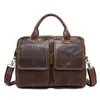 Briefcases 2021 Genuine Leather Men Bag Briefcase Fashion Man Business Crazy Horse Skin Laptop Large Capacity Designer High Quality