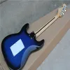 6-string electric guitar, gradient blue paint, rosewood fingerboard, chrome plated hardware guitar